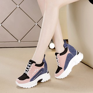 ☒♚Giày Thể Thao Đế Dày Tăng Chiều Cao 6cm Phong Cách Hàn Quốc Trẻ Trung Cho Nữ