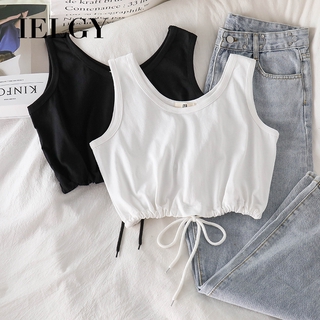 Áo crop top IELGY sát nách dáng rộng phong cách thể thao thời trang năng động dành cho nữ