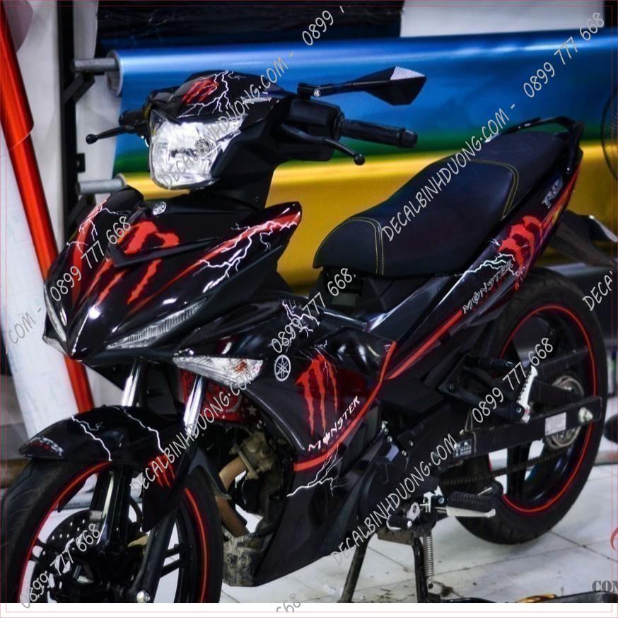 Tem Trùm Xe Exciter 150 Monter Đỏ Đen Đẹp Nhất