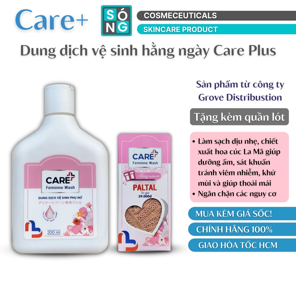 [NEW] Dung Dịch Vệ Sinh Phụ Nữ Care+ Feminine Wash Công Nghệ Nhật Bản 200ml – TẶNG KÈM QUẦN LÓT