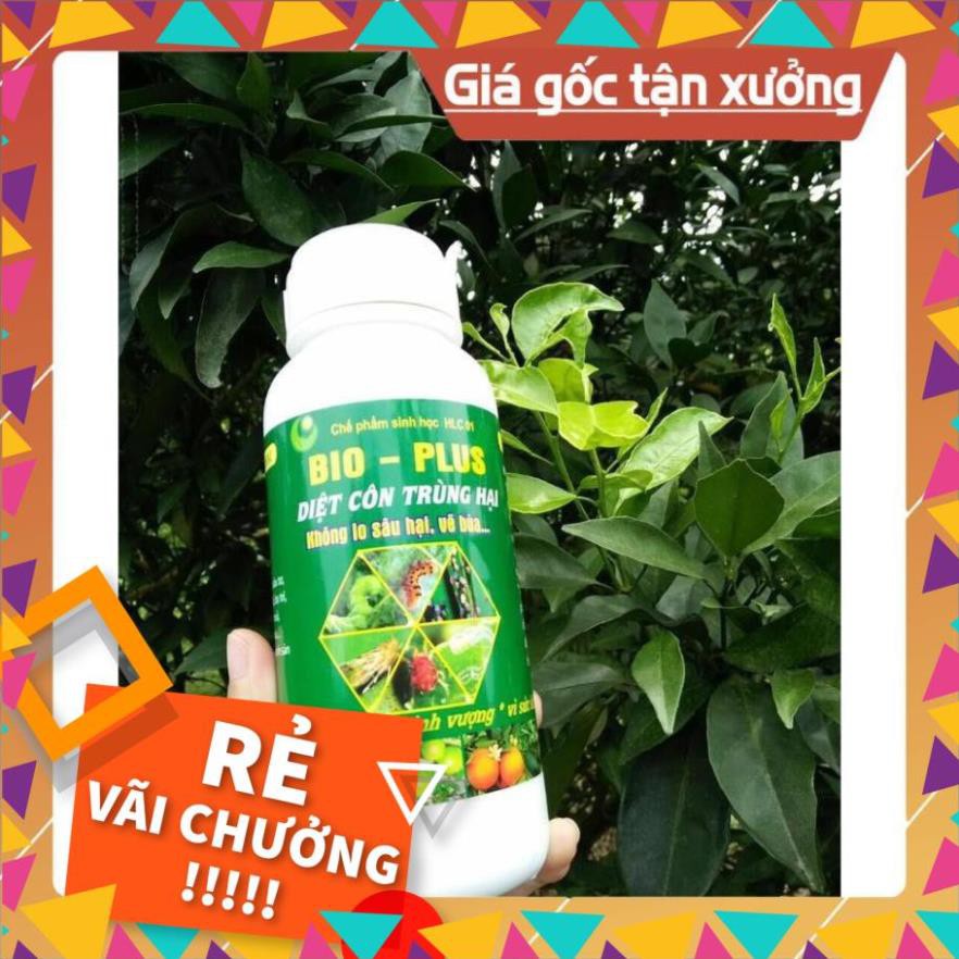 CHẾ PHẨM TRỪ SÂU SINH HỌC BIO PLUS HLC CHUYÊN DIỆT CÁC LOẠI SÂU VẼ BÙA, NHỆN ĐỎ, TRĨ, RẦY, RỆP,... CHO CÂY TRỒNG - 500ML