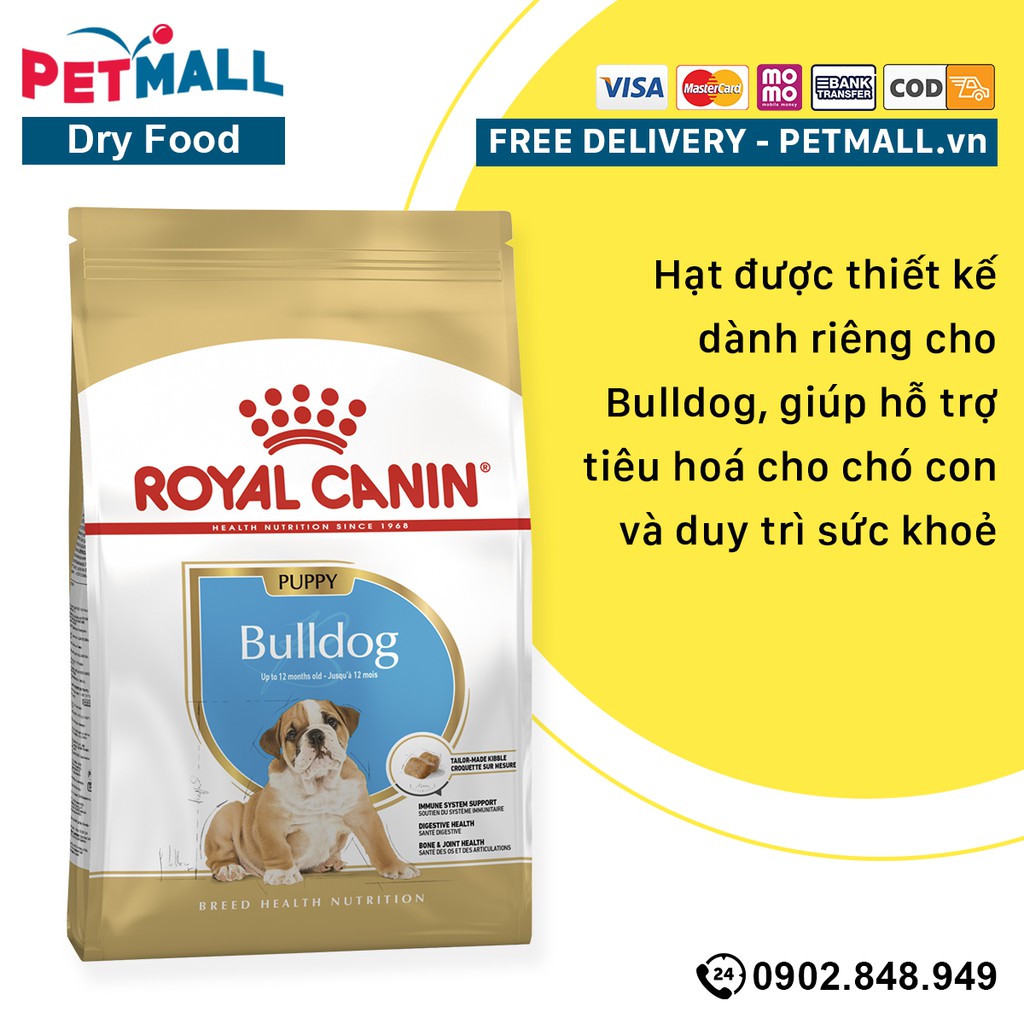 Thức ăn hạt Royal Canin Bulldog Puppy 3kg