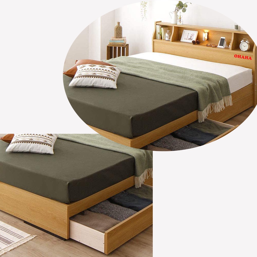 Giường ngủ gỗ công nghiệp cao cấp OHAHA chuẩn Nhật - Yellow