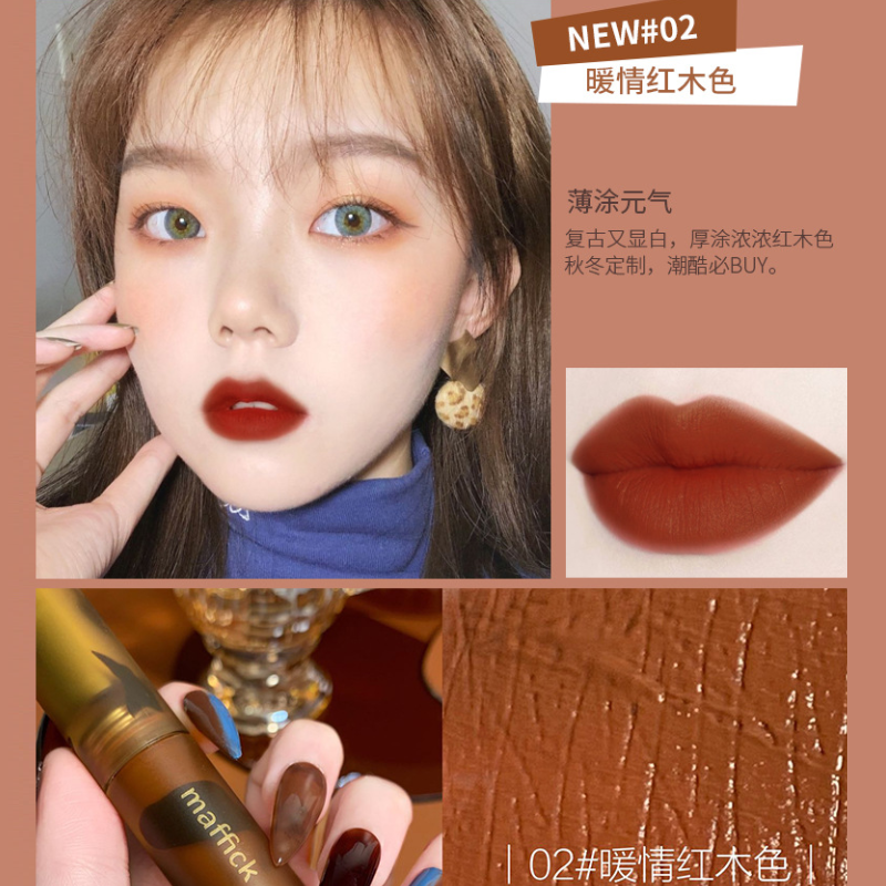 (Hàng Mới Về) Son Môi Màu Lì Mịn Như Nhung Phong Cách Giáng Sinh Dành Cho Nữ