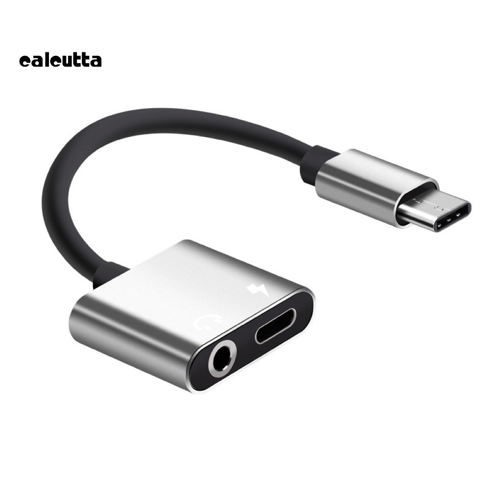 Cáp sạc 2 trong 1 kết nối tín hiệu âm thanh Type-C và 3.5mm