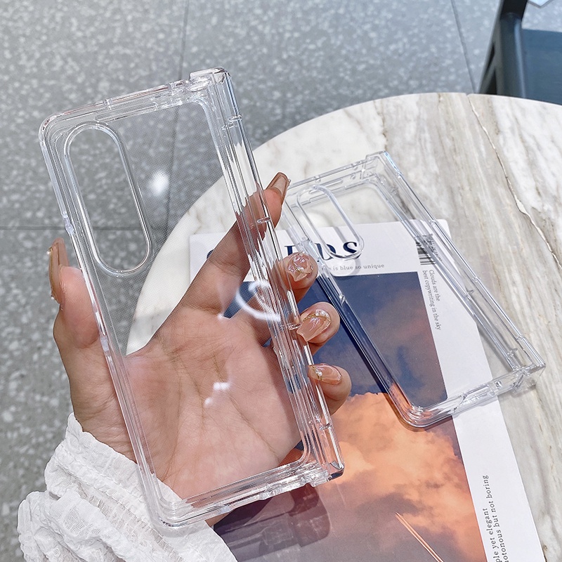 Ốp Điện Thoại PC Cứng Trong Suốt Nắp Gập Chống Sốc Bảo Vệ Toàn Diện Cho Samsung Galaxy Z Fold 4 5G Fold4 7.6 inch