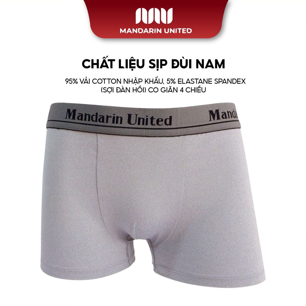 Quần lót nam MANDARIN UNITED sịp đùi trơn vải nhập khẩu thoáng mát - MUCSD006