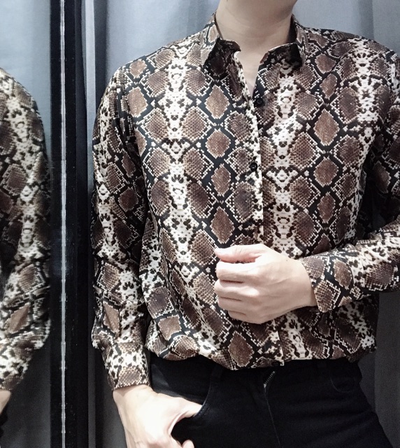 Sơ mi họa tiết trăn,rắn cực cá tính