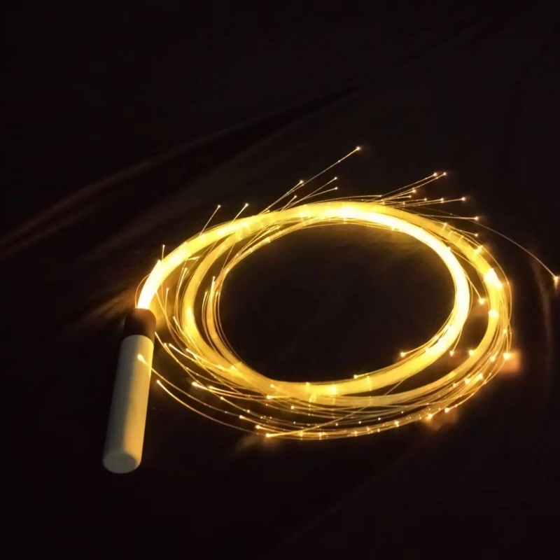 Disco Dance Party Whip LED Fiber Optic Dancing Battery Power 7 Colors 4 Glowing Modes Sparkle Flow Toy 360° Swivel Rave EDM