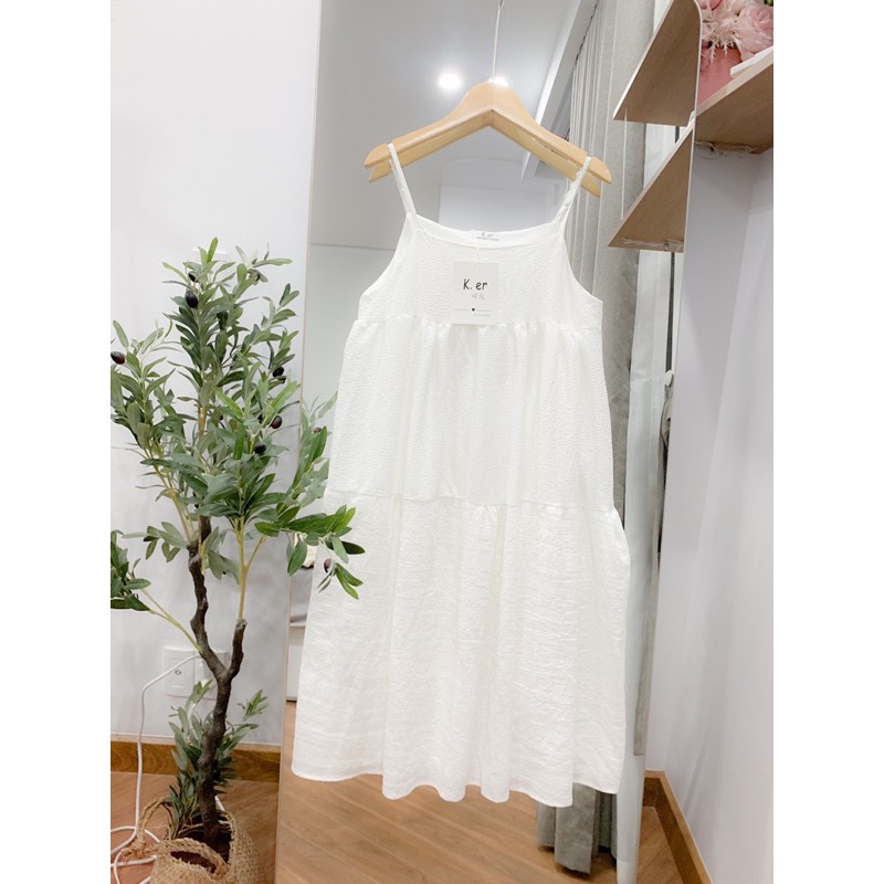 Váy 2 dây bồng bềnh - Đầm suông nữ dáng dài 3 màu siêu hot