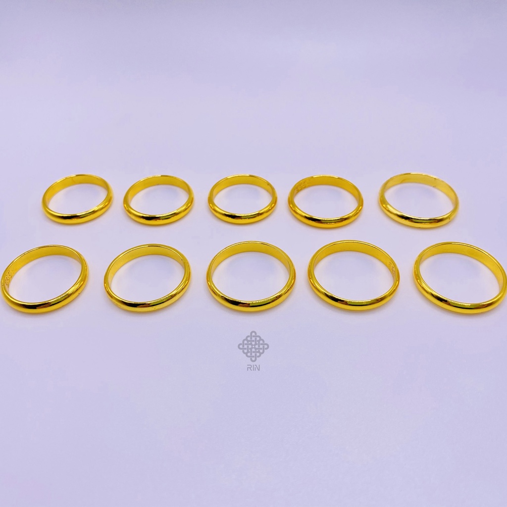 Nhẫn vàng trơn nửa chỉ, 1, 2, 5 chỉ đóng mộc 9999 có hộp đủ size cho nam và nữ, trangsucmoiluatuoi.RIN