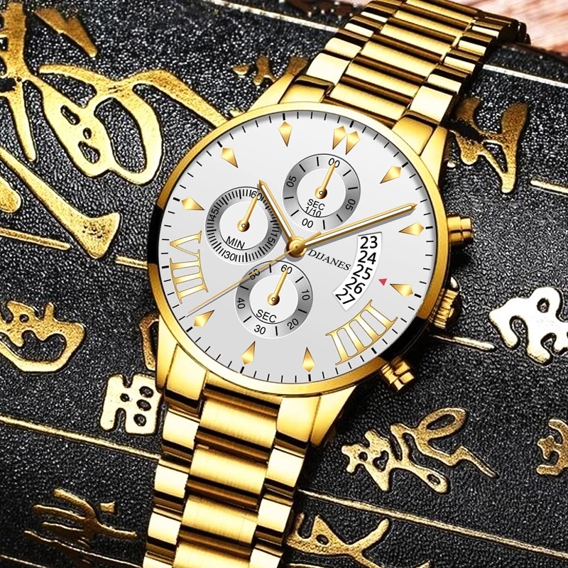 1 Đồng Hồ Đeo Tay Nam Bằng Thép Không Gỉ Thời Trang Sang Trọng
