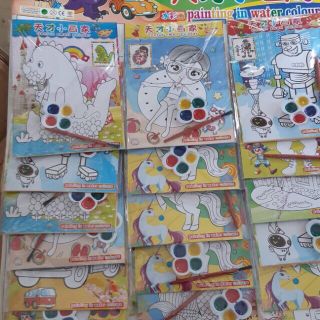 1 vỉ  tranh tô màu nước
