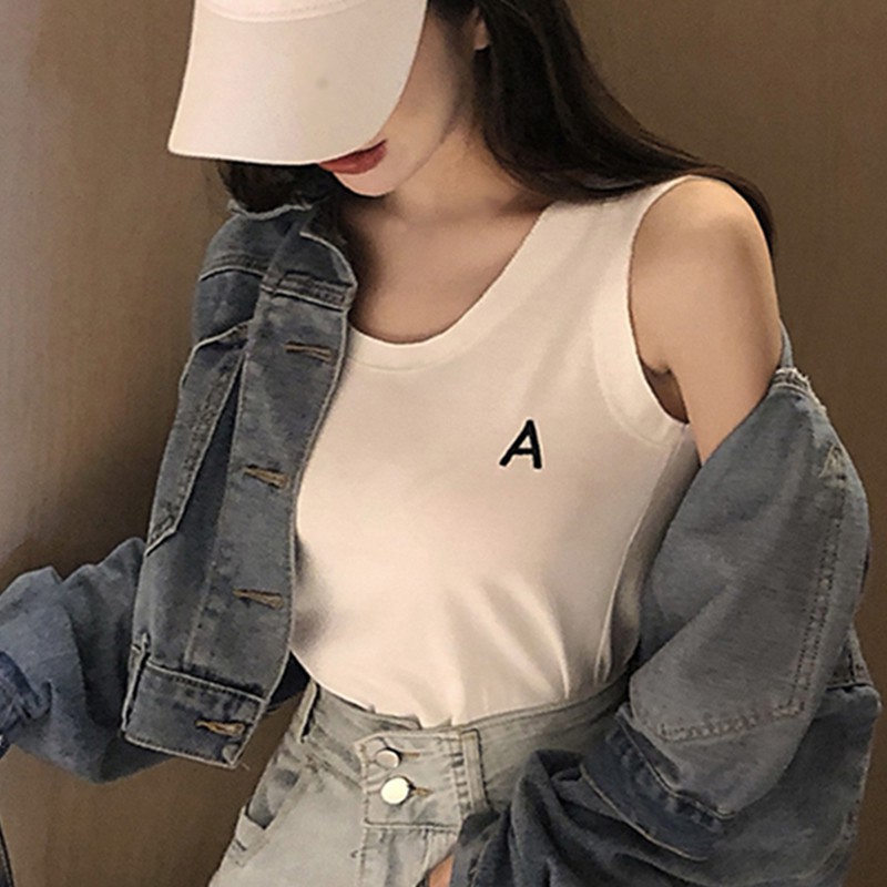 Áo ba lỗ màu trơn phong cách Hàn cho nữ