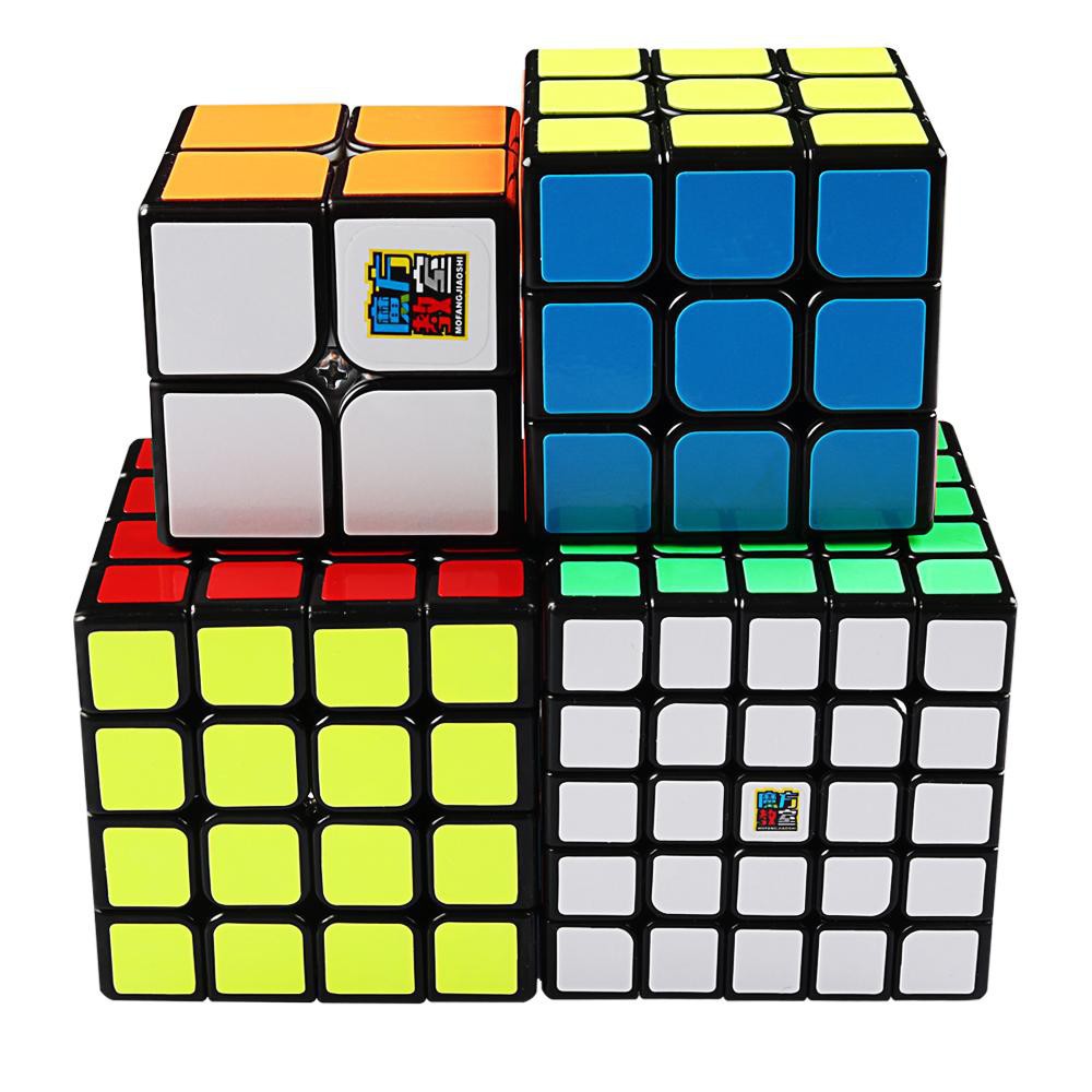 Đồ chơi Combo 4 Rubik MoFangJiaoShi Gift black - Bộ rubik từ 2x2 - 5x5 (Màu đen)