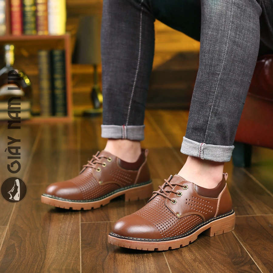 Giày Đốc Nam Cổ Ngắn Hàn Quốc Da Bò Cao Cấp GIAYNAMVIP Giày Nam Công Sở Đẹp Hàng Hiệu GNK114