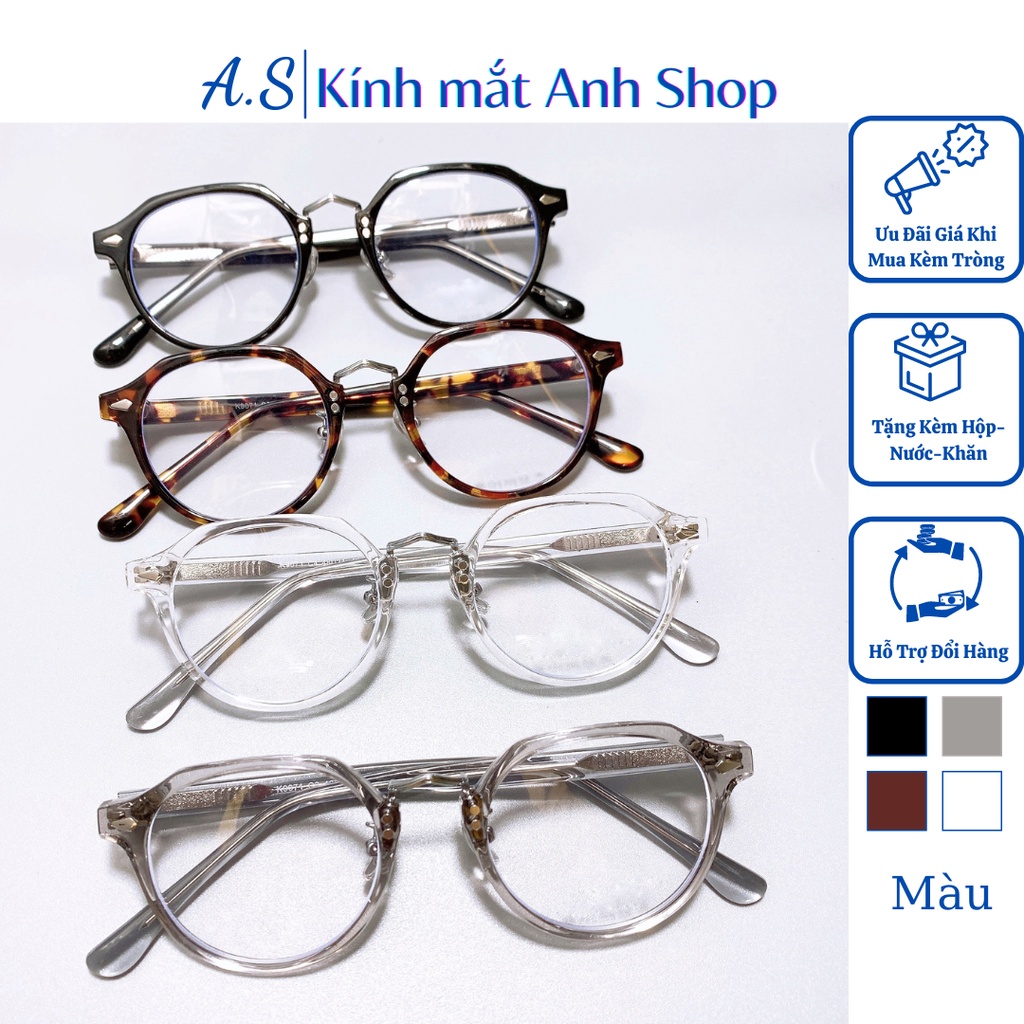 Kính tròn bé cao cấp thời trang nam nữ chất liệu nhựa dày dặn K9071