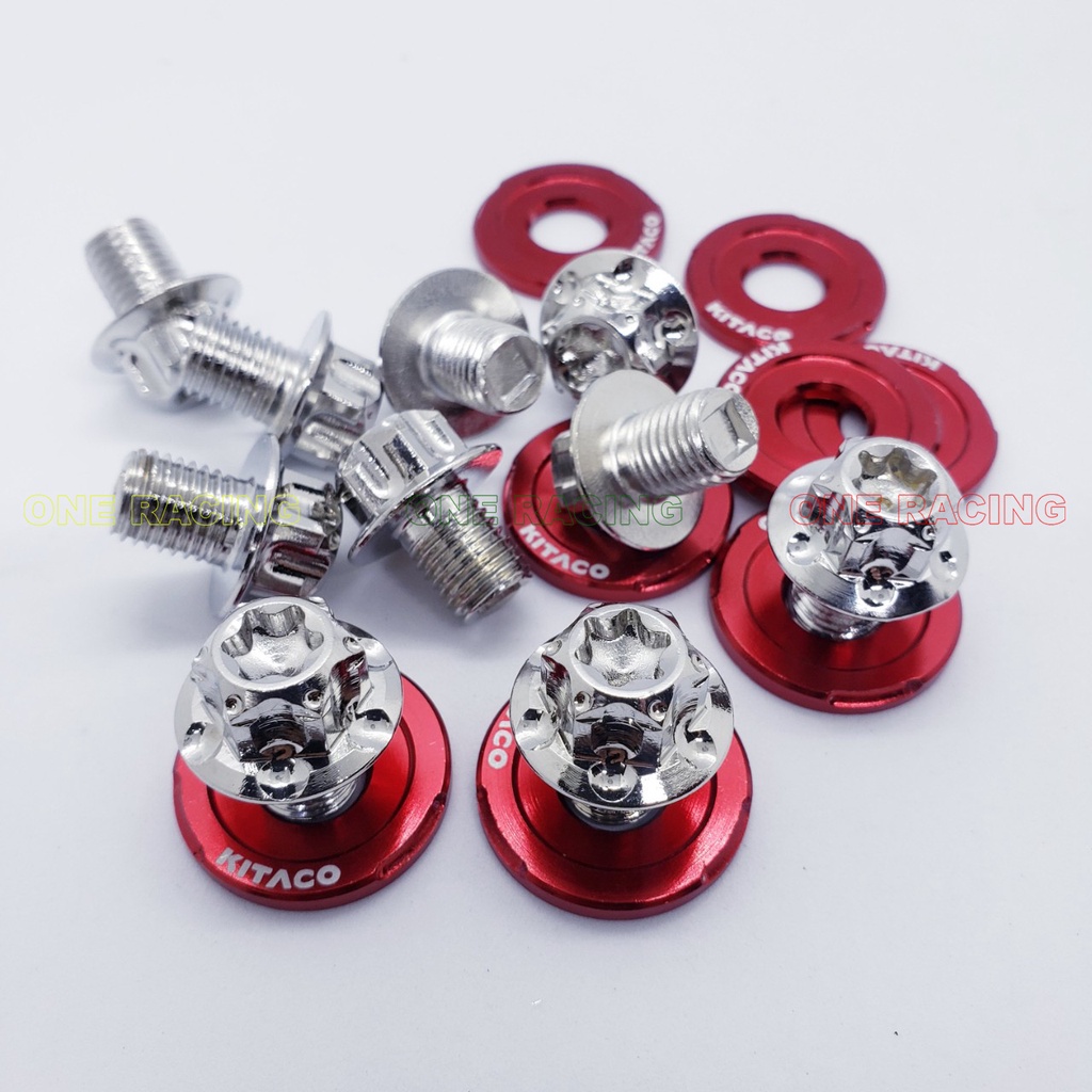 1 Ốc chân gương chân kính salaya Thái 10li1 Kèm long đền CNC gắn wave dream sirius exciter sh...
