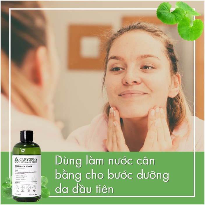 Nước Hoa Hồng Ngừa Mụn Kiềm Dầu Giảm Thâm Caryophy Portulaca Toner 300ml