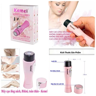 Máy cạo lông nách kemei km-1012 nhỏ gọn tiện dụng, cạo lông vùng kín, chân, tay an toàn
