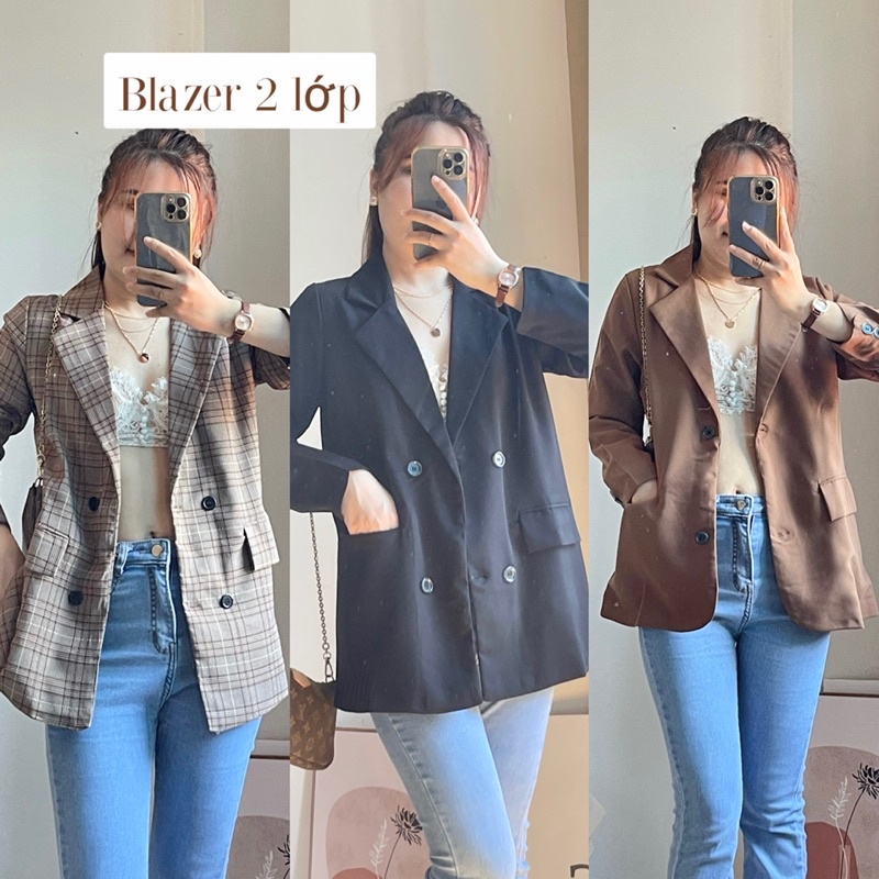 Áo Blazer 2 lớp 4 cúc mẫu mới chất đẹp phong cách Hàn Quốc | BigBuy360 - bigbuy360.vn