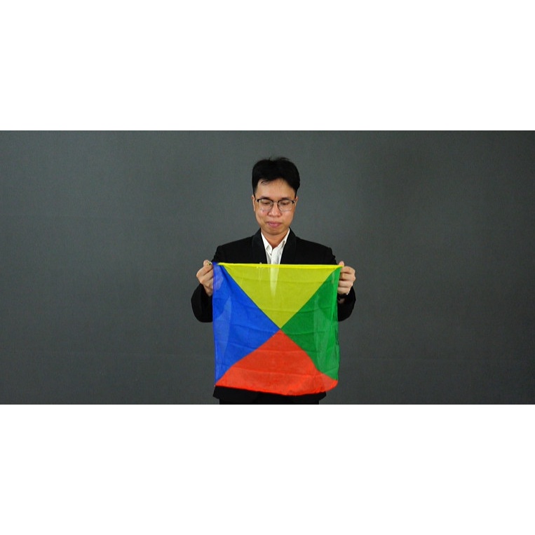 Phụ kiện ảo thuật khăn sân khấu : Khăn 45cm 4 màu - họa tiết tam giác