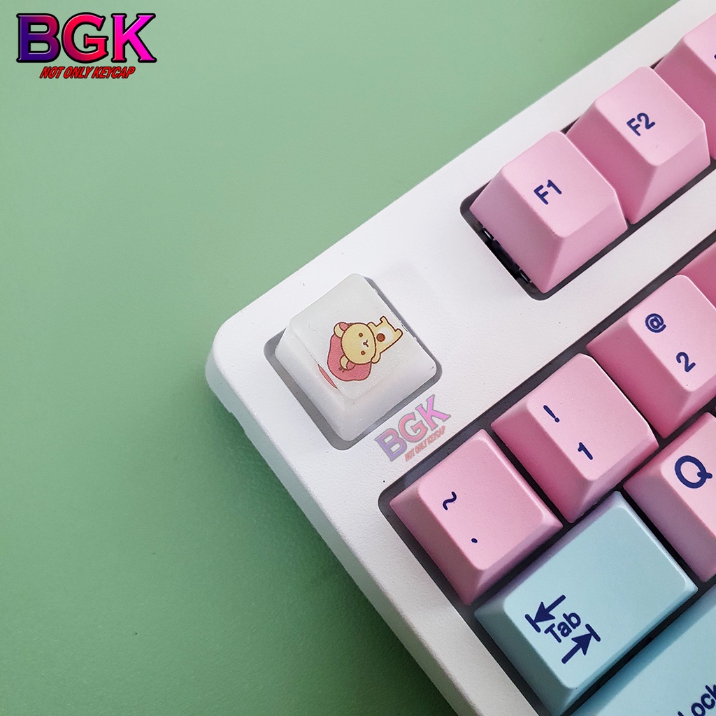 Keycap Lẻ Artisan OEM Profile Chủ Đề Gấu Nâu Cute 1 ( cast resi, keycap resin độc lạ )