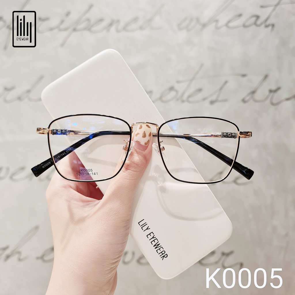 Gọng kính mắt cao cấp nam nữ Lilyeyewear chất liệu kim loại thanh mảnh thiết kế thời trang K0005 | BigBuy360 - bigbuy360.vn