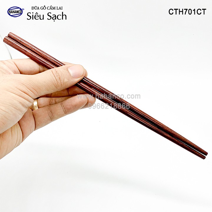 Đũa tròn gỗ Cẩm Lai Siêu sạch (10 đôi) ❤️FREESHIP đơn > 50k❤️ gỗ tự nhiên vân đẹp /Chopstick of HAHANCO (CTH701CT)