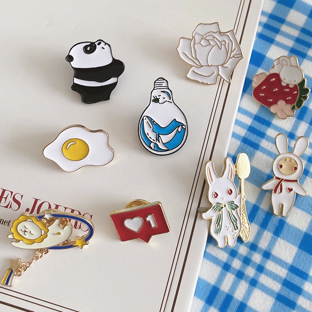 Ghim cài áo hình hoạt hình dễ thương phong cách Hàn Quốc