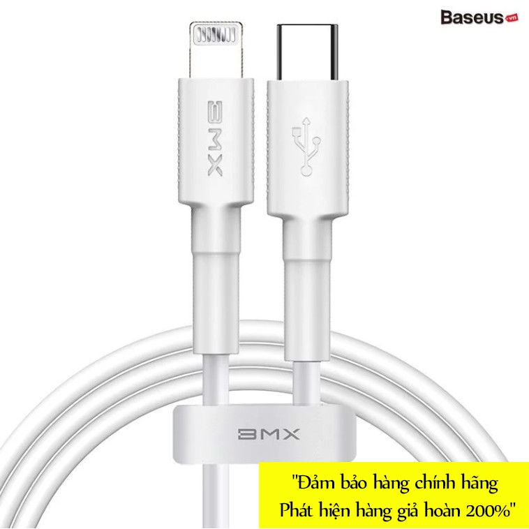 Cáp sạc nhanh C to Lightning có MFI Baseus BMX Mini White PD 18W cho iPhone/ iPad ( Type-C to Lightning, PD)