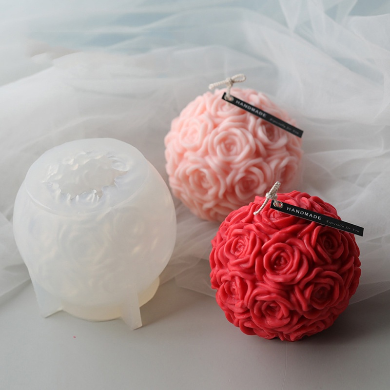 Sa Khuôn Silicone Hình Hoa Hồng Làm Đồ Chơi DIY