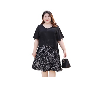 Đầm trung niên phối voan bigsize cao cấp BS1-621
