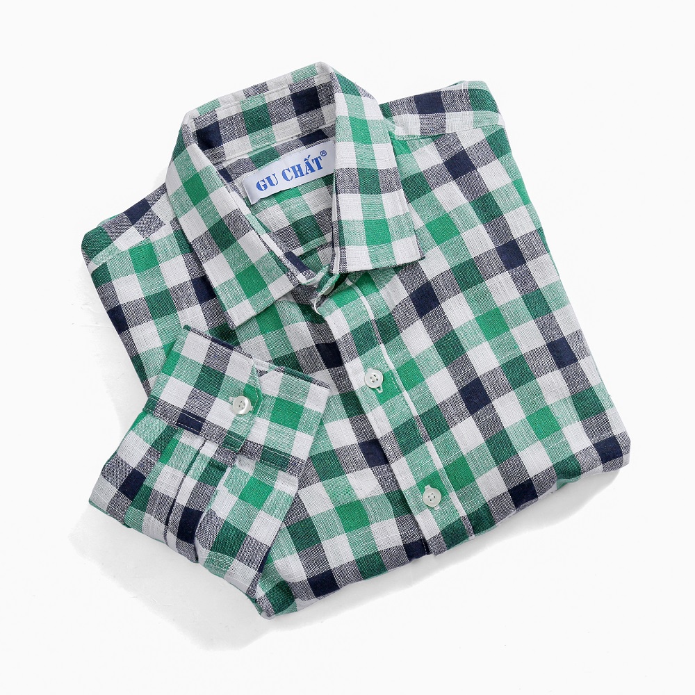 Áo Sơ Mi Caro Nam GU CHẤT Dài Tay, Chất Vải Mỏng Thoáng Mát, Form Chuẩn Thời Trang Hàn Quốc - GUSM35