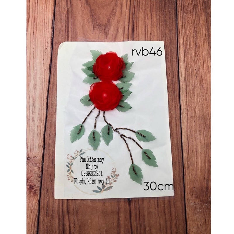 hoa ruy băng 2 hoa xinh xắn 30cm