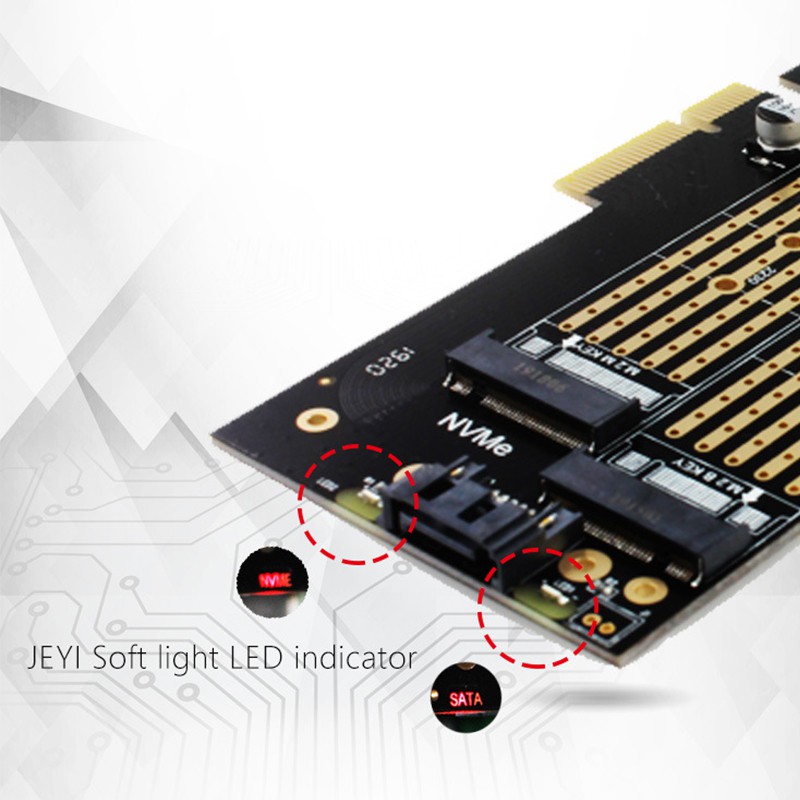 JEYI SK6 M.2 NVMe SSD NGFF TO PCIE X4 Adapter Suppor PCI Express 3.0 N7VN