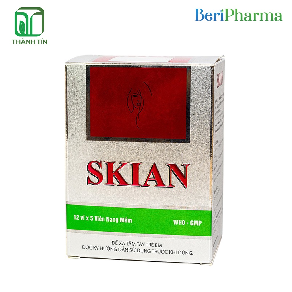 ✅ Skian Viên Uống Đẹp Da, Chống Lão Hoá, Giảm Nám, Sạm Da Chứa L-Cystine / L-cystin Hộp 60 Viên