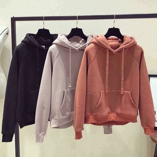 ÁO HODIE TRƠN CÓ MŨ PHONG CÁCH KOREA -HÀNG ORDER CÓ ẢNH THẬT