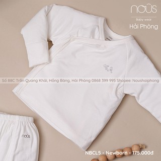 Nous Bộ Cài Lệch Trắng NB (Size Sơ Sinh)