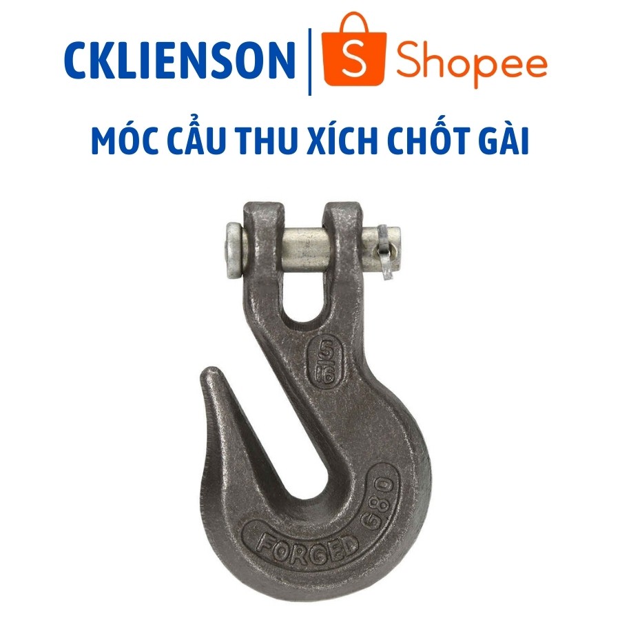 Móc cẩu móc xích, móc cẩu thu xích rãnh 8mm