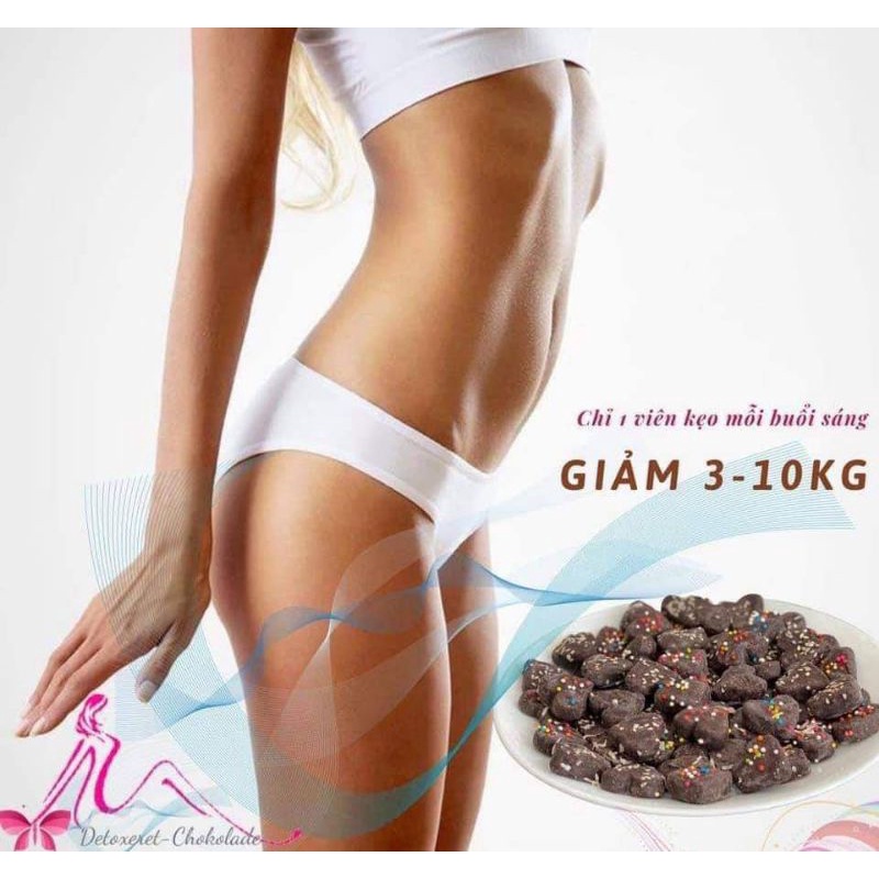 Kẹo sôcôla giảm cân Detoxeret Chokolade Vip Hộp 30 viên giảm 3_8 kg sau 1 liệu trình. Hàng chính hãng có bảo hành