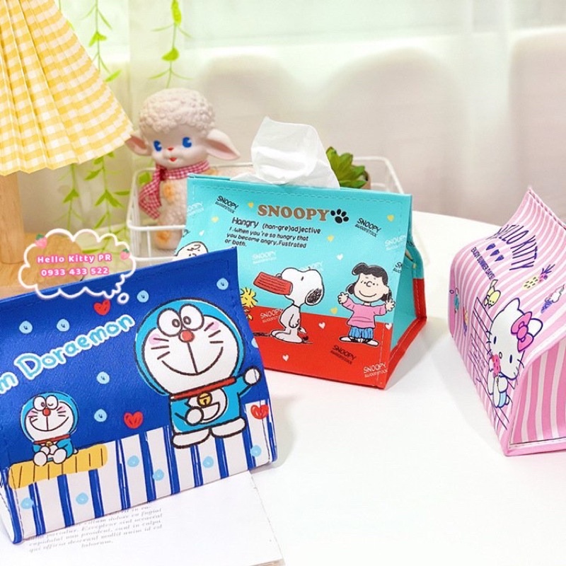 Túi đựng khăn giấy Hello Kitty Doremon Doraemon