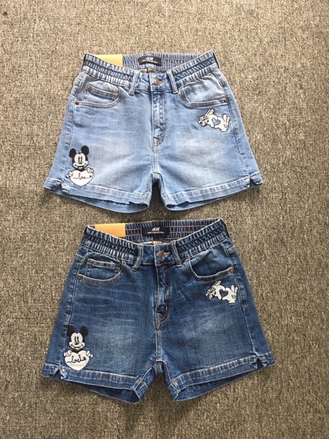 QUẦN SHORT JEANS NỮ THÊU LƯNG THUN VỪA CẬP BẾN HAI MÀU ĐẬM NHẠT