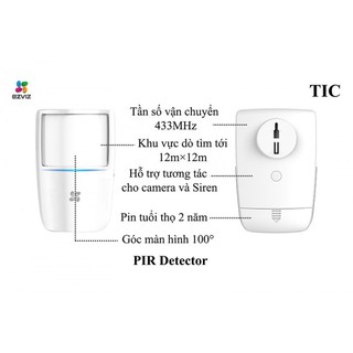Cảm biến hồng ngoại pir không dây t1 - loại trừ báo động giả do vật nuôi cs-t1-c/12m