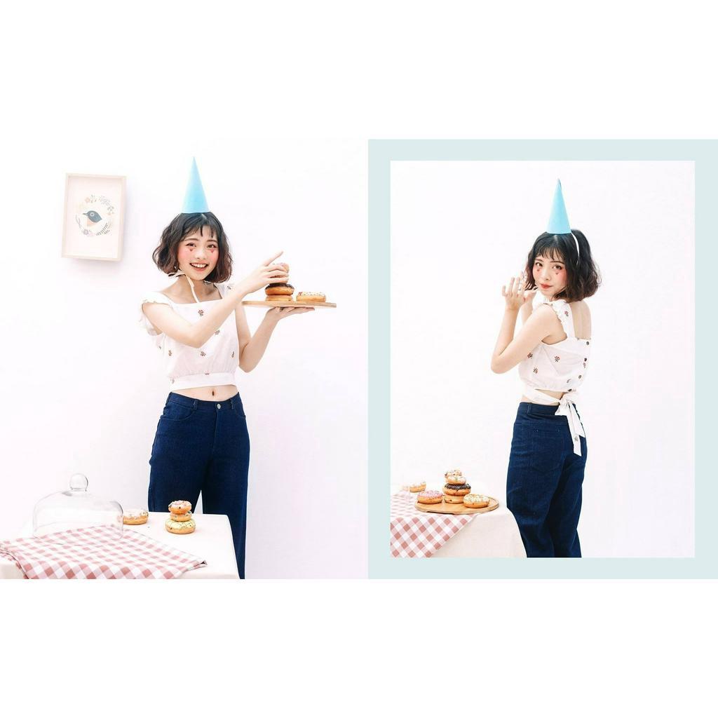 Pass áo hai dây hoa trắng Koibito của Bleubird