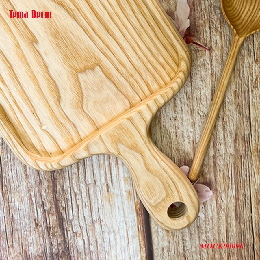 Khay gỗ decor Tema - Khay gỗ đựng đồ ăn gỗ tần bì có tay cầm siêu xinh | BigBuy360 - bigbuy360.vn