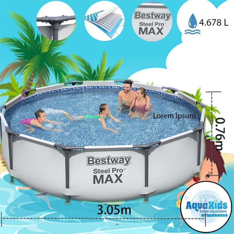BỂ BƠI LẮP GHÉP BESTWAY Kích thước: 3.05m x 76 cm,bể bơi khung kim loại