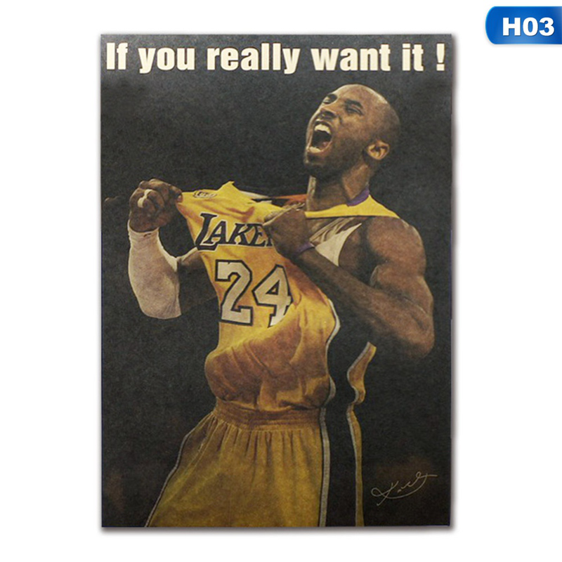 Áp phích dán tường hình cầu thủ bóng rổ Kobe Bryant