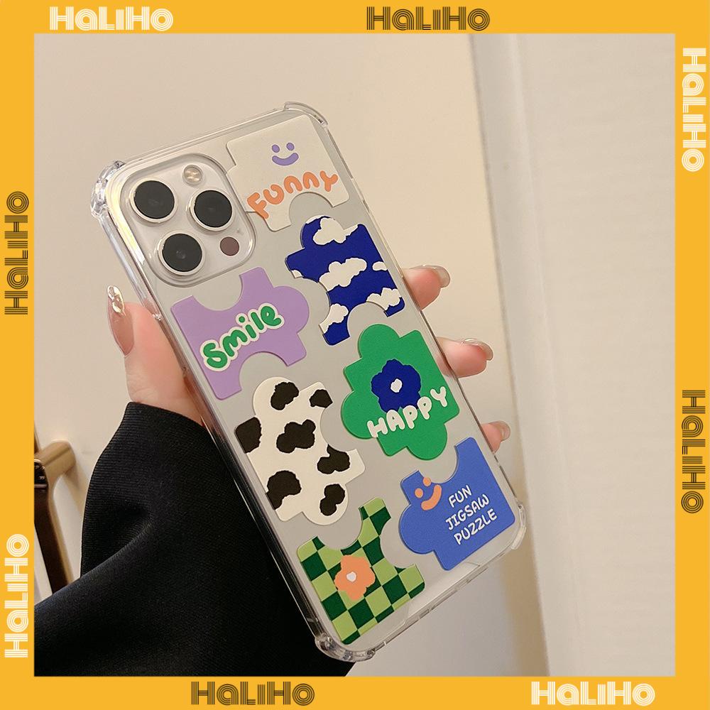 iPhone Case Acrylic HD Mirror Laser Airbag Shockproof Protection Camera Cute Puzzle Compatible For iPhone 11 iPhone 13 Pro Max iPhone 12 Pro Max iPhone 7 Plus iPhone xr xs max