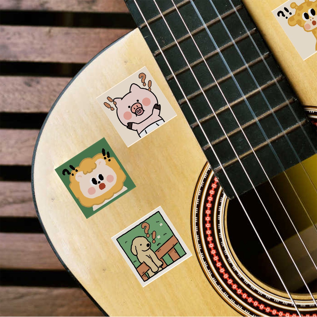 Bộ 50 miếng dán trang trí hình động vật hoạt hình đáng yêu